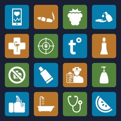 Set of 16 health filled icons