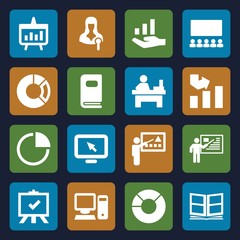 Set of 16 presentation filled icons