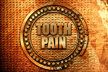 tooth pain, 3D rendering, metal text