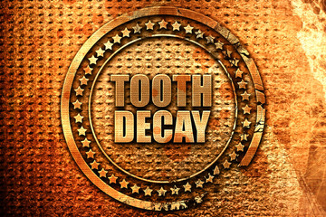 tooth decay, 3D rendering, metal text