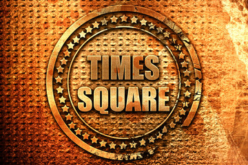 times square, 3D rendering, metal text
