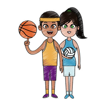volleyball basketball sports people icon image vector illustration design 