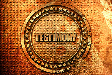 testimony, 3D rendering, metal text