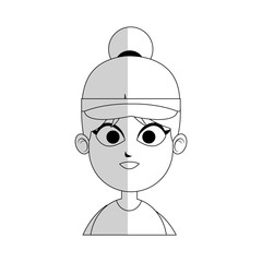 young pretty woman with ponytail and hat icon image vector illustration design 