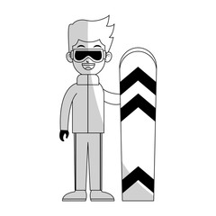 male snowboarder icon image vector illustration design 
