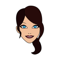 happy young woman with blue eyes  icon image vector illustration design 