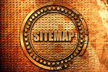 Sitemap, 3D rendering, metal text