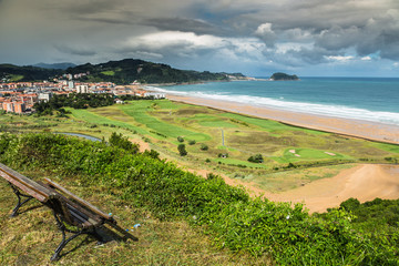 Fototapeta na wymiar Beach of Zarautz, Basque Country (Spain)