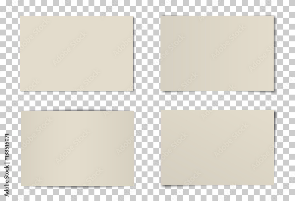 Poster Vector set of curved photo frames with various shadows. Mock up of frames