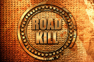 roadkill, 3D rendering, metal text