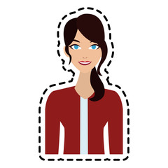 happy young woman with blue eyes  icon image vector illustration design 