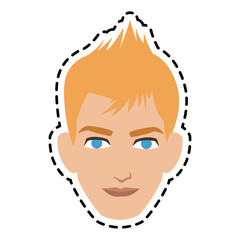 happy blonde man icon image vector illustration design 