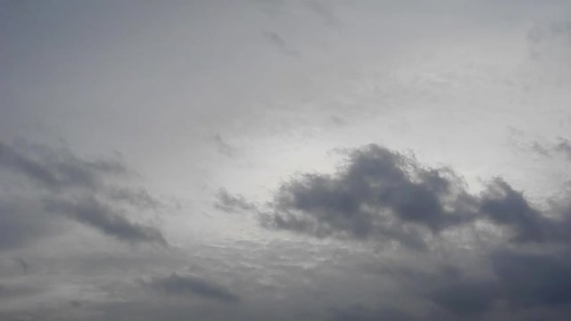 Zeitrafferaufnahme: rasch vorbeiziehende, Wolken &uuml;ber einen d&uuml;steren Himmel am fr&uuml;hen Nachmittag