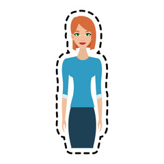 happy young red head woman icon image vector illustration design 