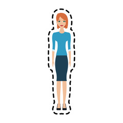 happy young red head woman icon image vector illustration design 