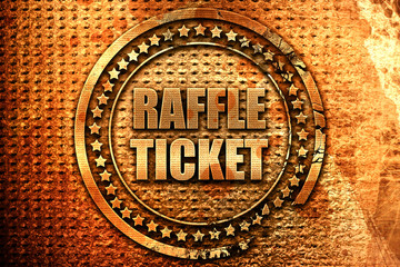 raffle ticket, 3D rendering, metal text