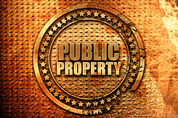 public property, 3D rendering, metal text