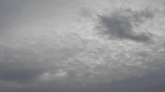 Zeitrafferaufnahme: rasch vorbeiziehende, Wolken &uuml;ber einen d&uuml;steren Himmel am fr&uuml;hen Nachmittag
