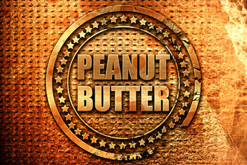 peanut butter, 3D rendering, metal text
