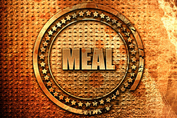 meal, 3D rendering, metal text