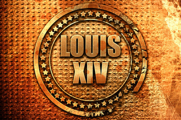 louis xiv, 3D rendering, metal text