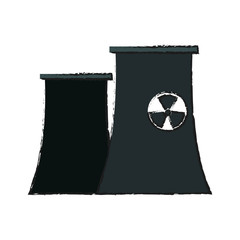 nuclear plant icon over white background.  vector illustration