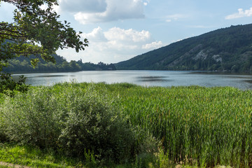 Fototapeta na wymiar Amazing Summer Landscape of Pancharevo lake, Sofia city Region, Bulgaria