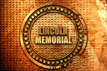 lincoln memorial, 3D rendering, metal text