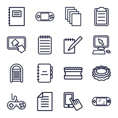 Set of 16 pad outline icons