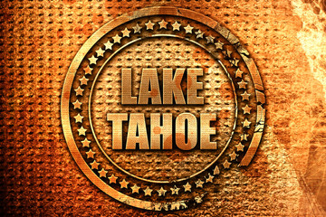 lake tahoe, 3D rendering, metal text
