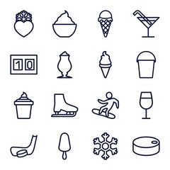 Set of 16 ice outline icons
