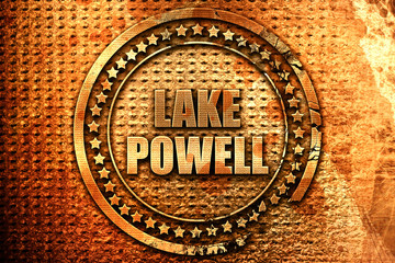 lake powell, 3D rendering, metal text