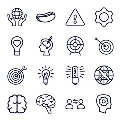 Set of 16 idea outline icons