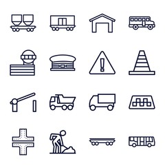 Set of 16 traffic outline icons