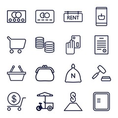 Set of 16 buy outline icons