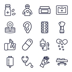Set of 16 treatment outline icons