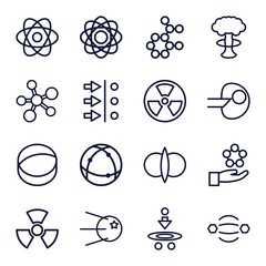 Set of 16 atom outline icons