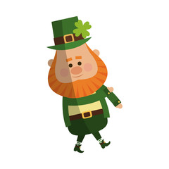 irish leprechaun icon over white background. colorful design. vector illustration