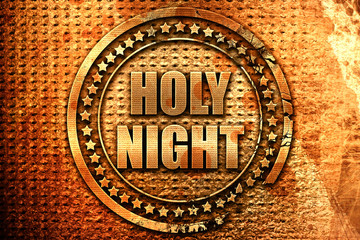 holy night, 3D rendering, metal text