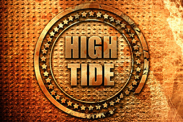 high tide, 3D rendering, metal text