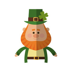 irish leprechaun icon over white background. colorful design. vector illustration