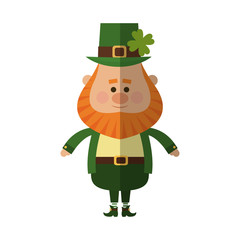 irish leprechaun icon over white background. colorful design. vector illustration