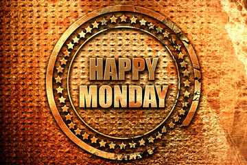 happy monday, 3D rendering, metal text