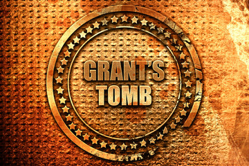 grants tomb, 3D rendering, metal text
