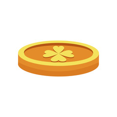gold coin icon over white background. colorful design. vector illustration