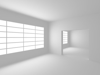 Fototapeta premium White Architecture Construction Modern Interior Background