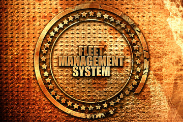 fleet management system, 3D rendering, metal text