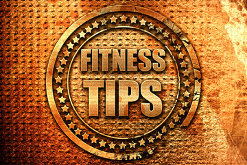 fitness tips, 3D rendering, metal text