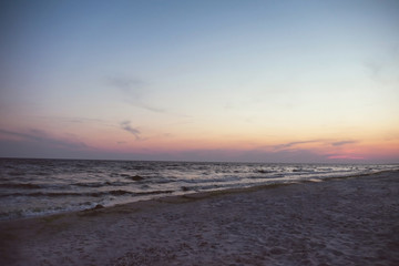 Fototapeta premium Beautiful seascape in sunset