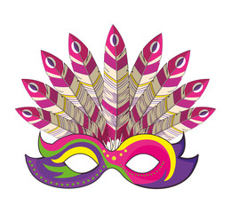 mask carnival party icon vector illustration design